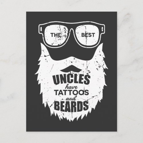 Best Uncles Beards Tattoos Husband Postcard