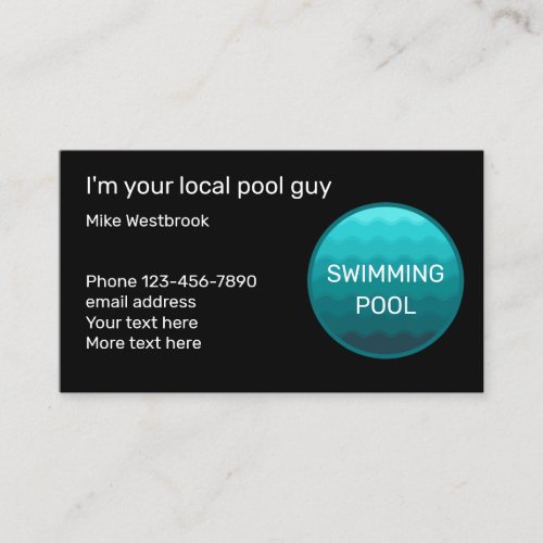 Best Unique Swimming Pool Service Business Card
