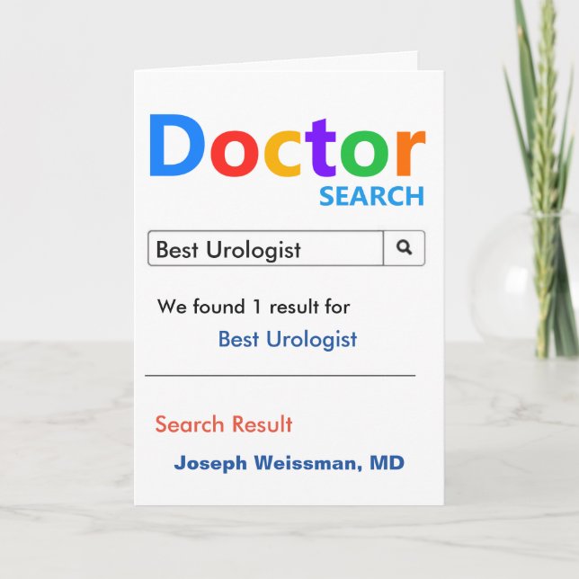 Best Urologist Search Letterpress Thank You Card (Front)