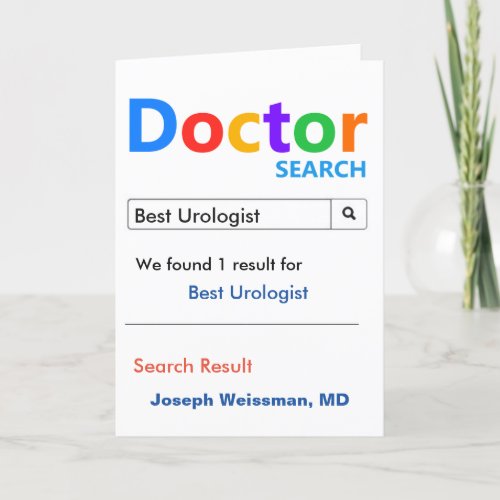 Best Urologist Search Thank You Card