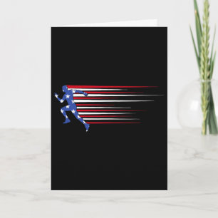 Best Usa American Flag Track And Field Gift Team M Card