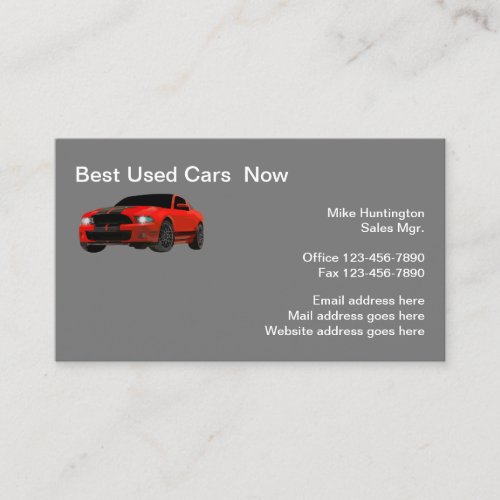 Best Used Car Dealer Business Card