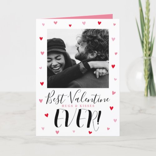 Best Valentine Kisses Ever Love Pink Holiday Card