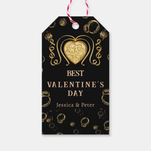 Best Valentines Day Bubbly  Glitter Gift Tags
