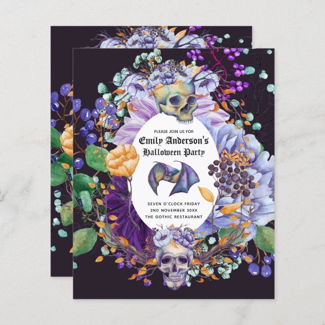 Best Value HALLOWEEN Invite Skulls Pumpkins Budget (Front/Back)