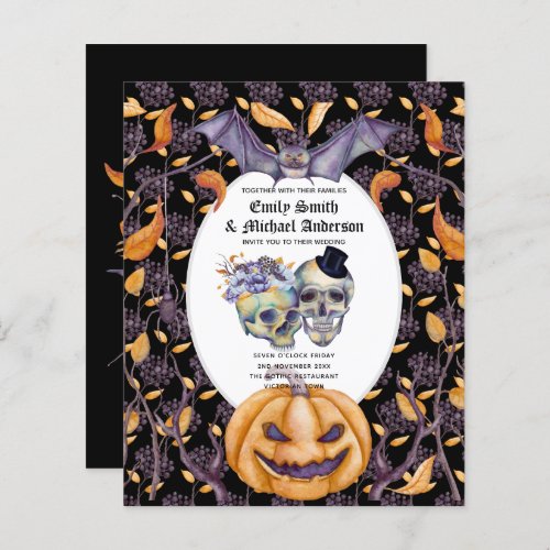 Best Value HALLOWEEN Wedding Invite Skulls Pumpkin