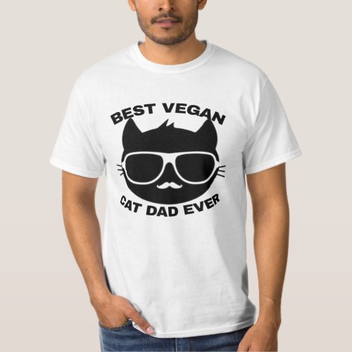 Best vegan black cat with glasses _mustash cat_ T_Shirt