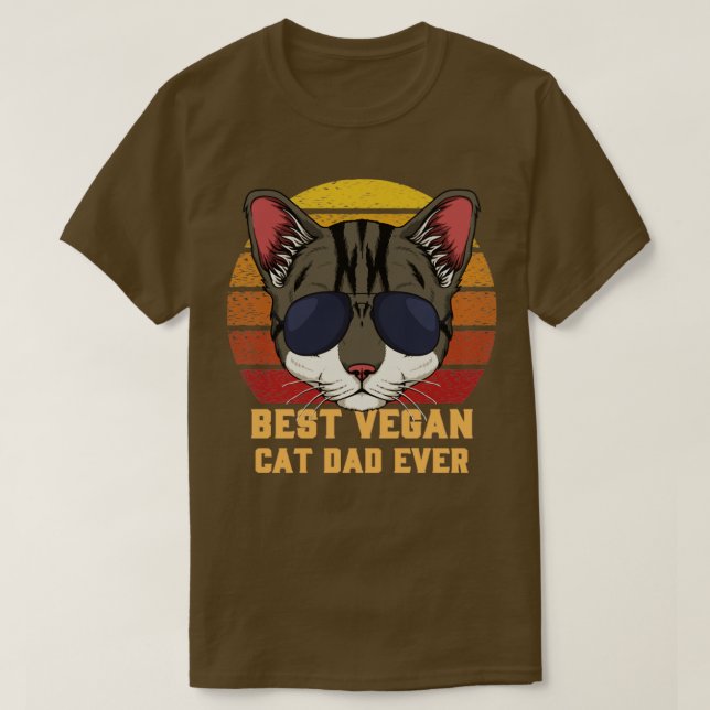 Best Vegan Cat Dad Ever T-Shirt (Design Front)