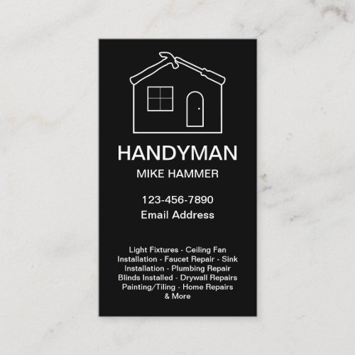 Best Vertical Handyman Business Cards