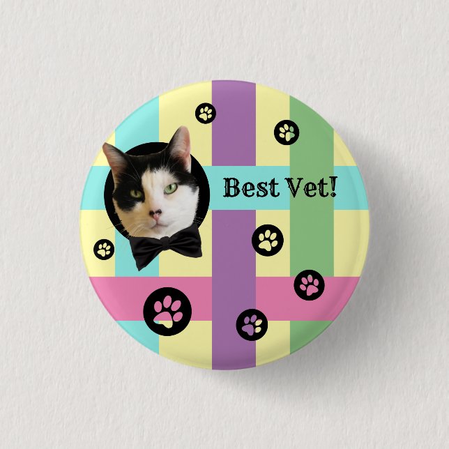 ""Best Vet!" Customizable Photo Button (Front)