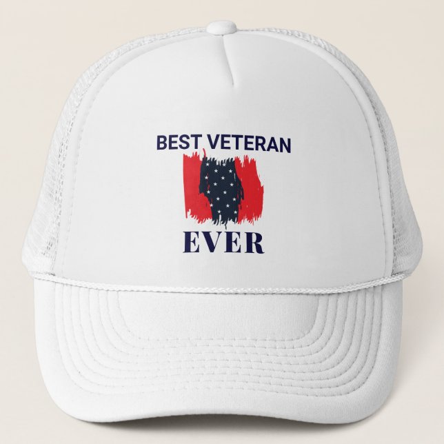 Best Veteran Ever Trucker Hat (Front)