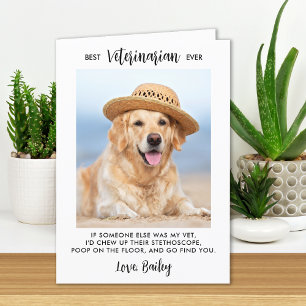 Best Veterinarian Ever Personalized Dog Pet Photo Letterpress Thank You Card