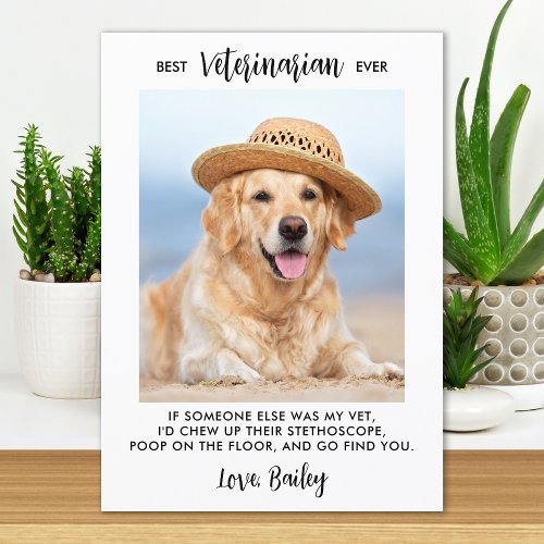 Best Veterinarian Ever Personalized Dog Pet Photo  Thank You Card