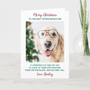 Best Veterinarian Ever Personalized Pet Photo Holiday Card