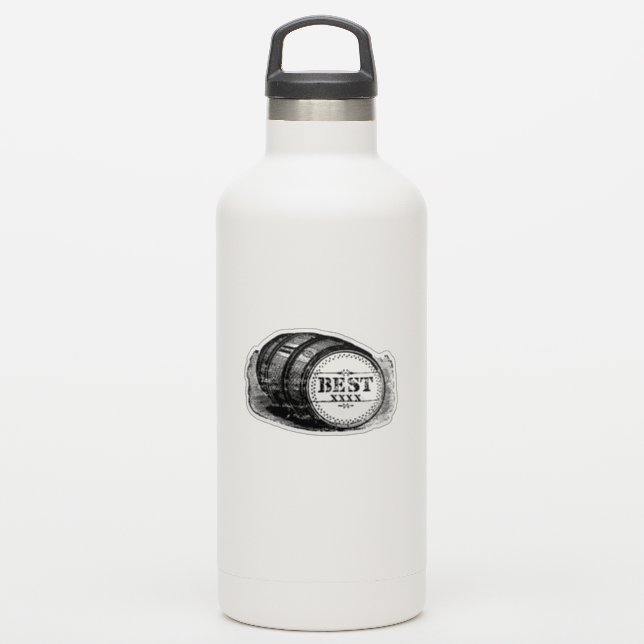 "BEST" Vintage Barrel Decal - Rustic Bar (Waterbottle)