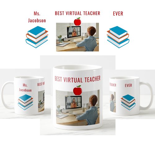 Best Virtual Teacher Ever Custom Name Photo Books Coffee Mug