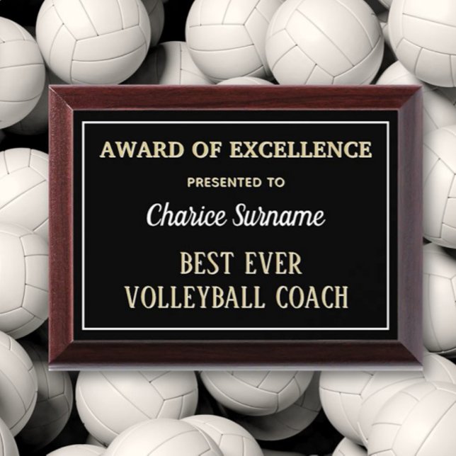 Best Volleyball Coach Award Plaque (Creator Uploaded)