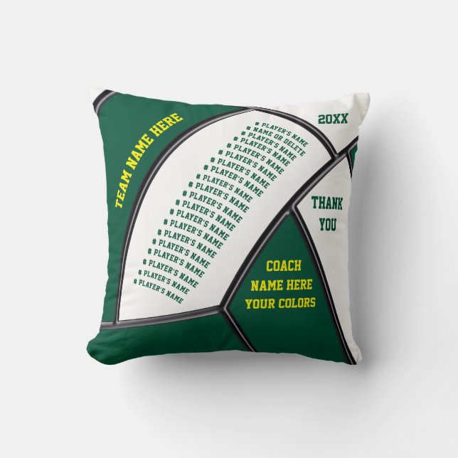 Best Volleyball Coach Gifts, ALL Player's Names Throw Pillow (Front)