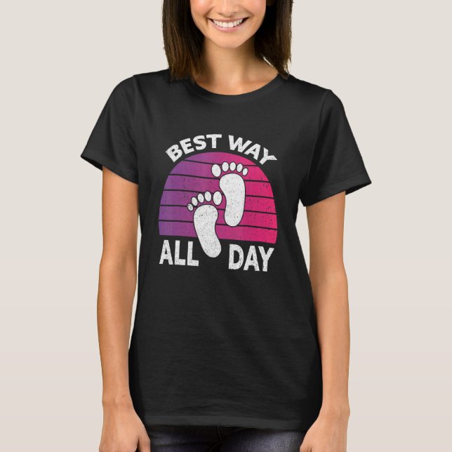 Best Way All Day Nature Earthing Barefoot  Barefoo T-Shirt (Front)
