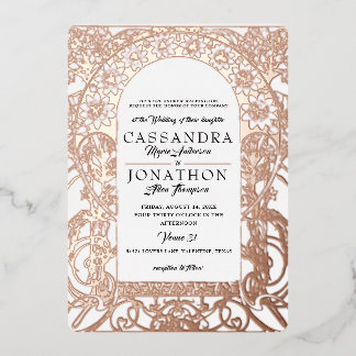 BEST Wedding Invitation: Art Nouveau & Poem Foil Invitation