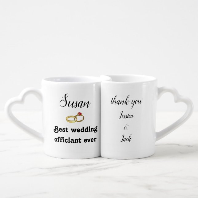 Best Wedding Officiant Ever Future Mrs  Groom Coffee Mug Set (Front Nesting)