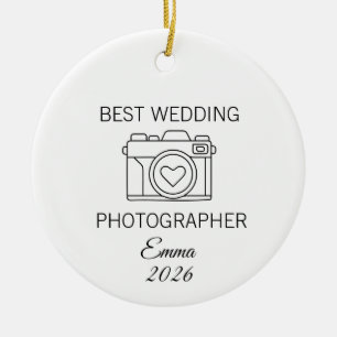 Best Wedding Photographer Keepsake Bridal Shoot  Ceramic Ornament