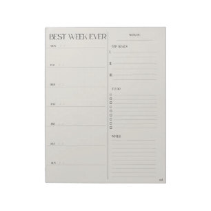 best week planner - MONDAY START Notepad