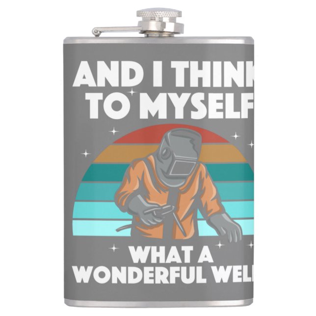 Best Welding Art Men Women Arc Welder Pipeliner Ir Flask (Front)