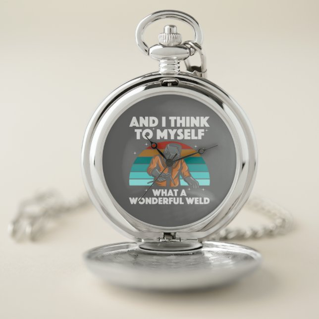 Best Welding Art Men Women Arc Welder Pipeliner Ir Pocket Watch (Inside)