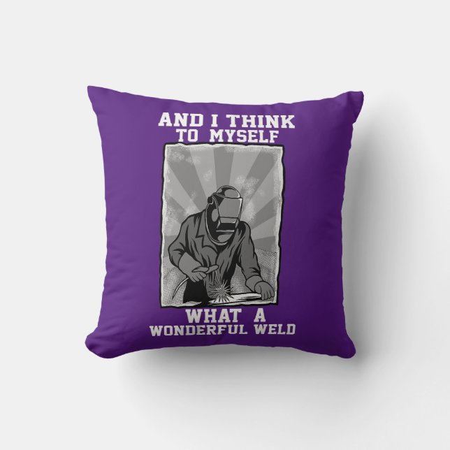 Best Welding Art Men Women Arc Welder Pipeliner Throw Pillow (Front)