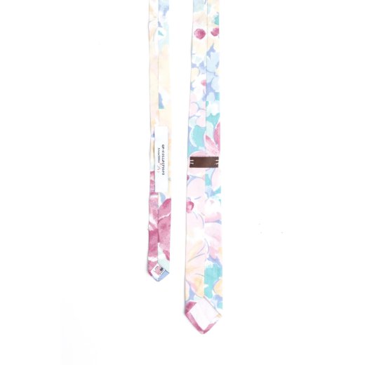 Best Western Large Pastel Floral Print Necktie (Back)