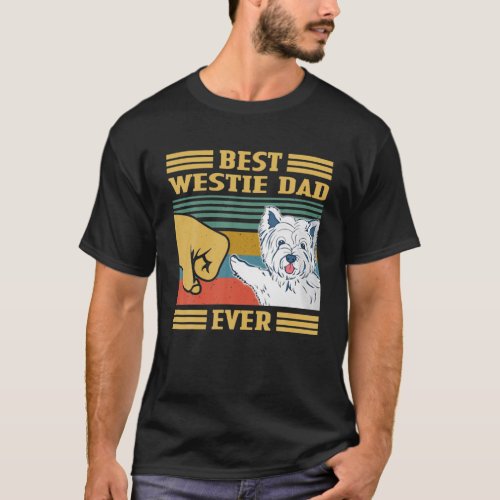Best Westie Dad Ever Vintage Fathers Day Christmas T_Shirt