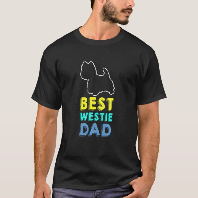Best Westie Dad West Highland White Terrier Father T-Shirt (Front)