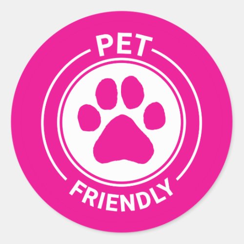 Best Westie Pet Friendly Drawn Paw _ Pink  Classic Round Sticker
