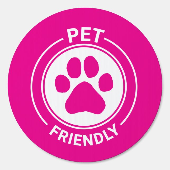 Best Westie Pet Friendly Drawn Paw - Pink  Sign (Front)