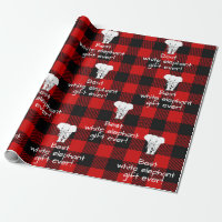 Best White Elephant Gift Exchange Buffalo Plaid Wrapping Paper