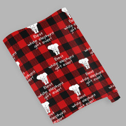 Best White Elephant Gift Exchange Buffalo Plaid Wrapping Paper