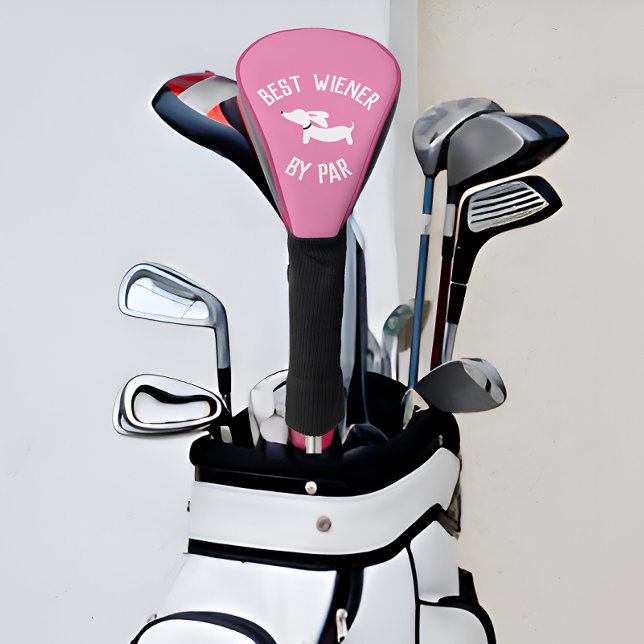 Best Wiener by Par Dachshund Golf Head Covers (Best Wiener Dog Mom By Par - golfing sausage dog mom gift)
