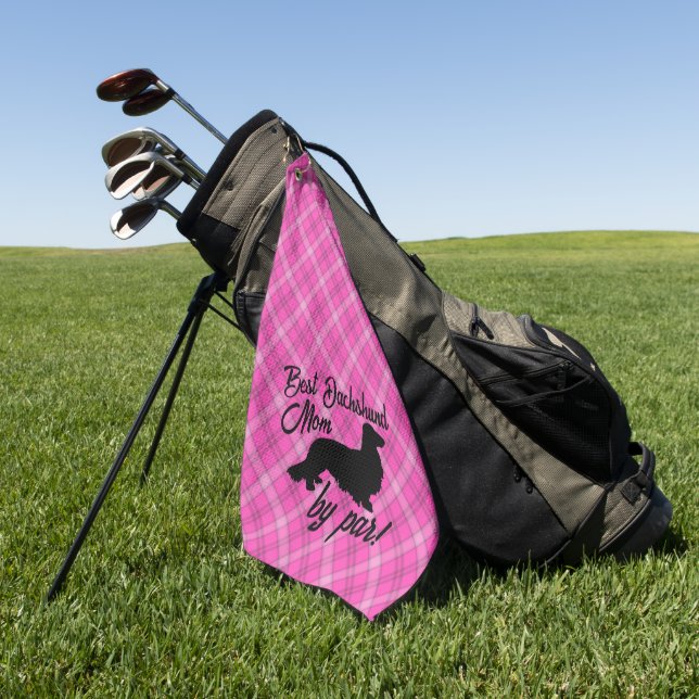 Best Wiener by Par Dachshund Golf Head Covers Golf Towel (Green)
