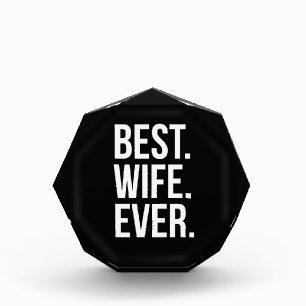 Best Wife Ever Modern White Text on Black Award