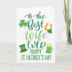 Best Wife Ever St Patrick's Day Typography Card