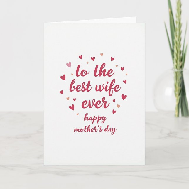Best Wife Floral Day Card (Front)