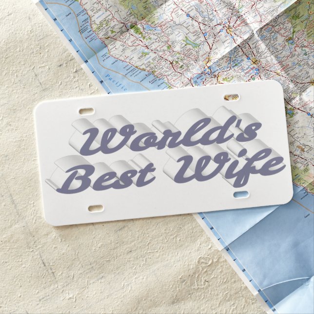 Best Wife gray text License Plate (In Situ)