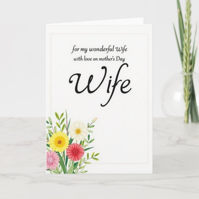 Best Wife Mothers Day Art Card (Front)