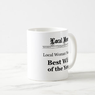 Best Wife of The Year Newspaper Front Mug