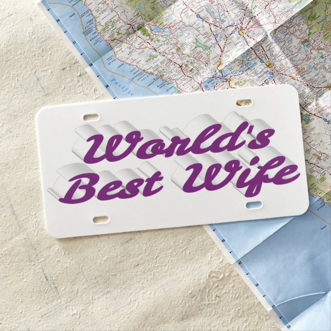 Best Wife purple text License Plate (In Situ)