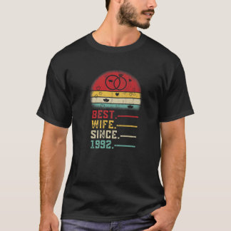 Best Wife Since 1992 Wedding Graphic Her 30Th Anni T-Shirt