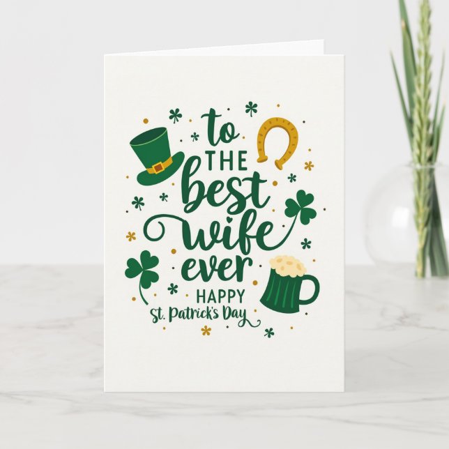 Best Wife St Patricks Day Card (Front)