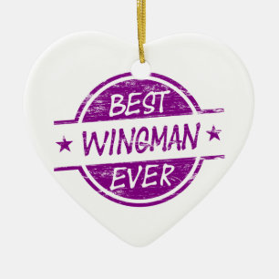 Best Wingman Ever Purple Ceramic Ornament