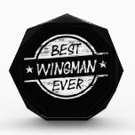 Best Wingman Ever White Acrylic Award<br><div class="desc">Best wingman ever products! Best Wingman Ever shirts, hoodies, mugs, bags, hats, aprons, water bottles, clocks, phone case, awards, ties, ornaments and more! Design is available in 10 different colors. Perfect thank you gift or appreciation gift. Great anytime gift for the best wingman ever to let them know how much...</div>